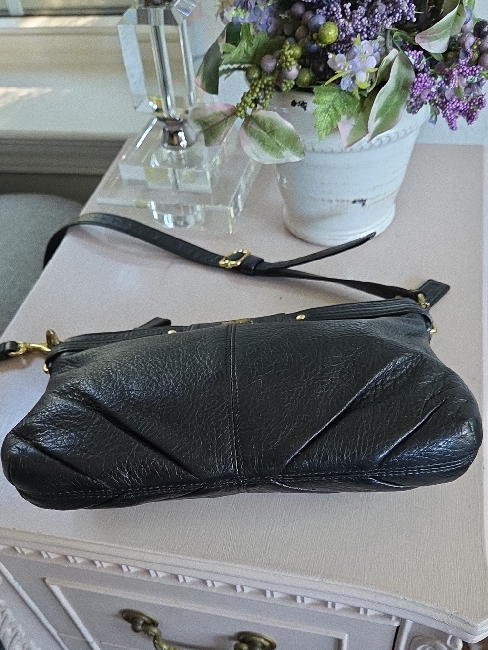 Coach Black Leather Crossbody Bag with Gold Hardware - Picture 6 of 10